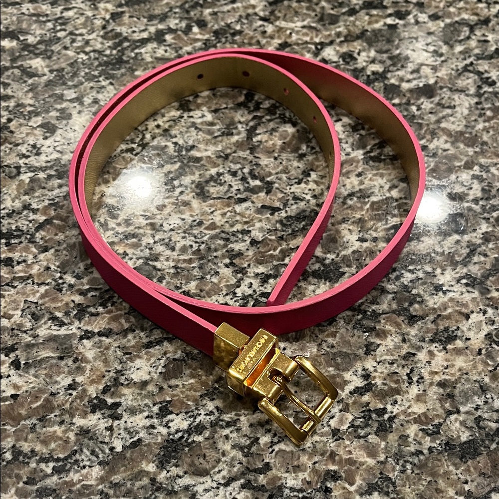 Michael Kors pink and gold reversible belt